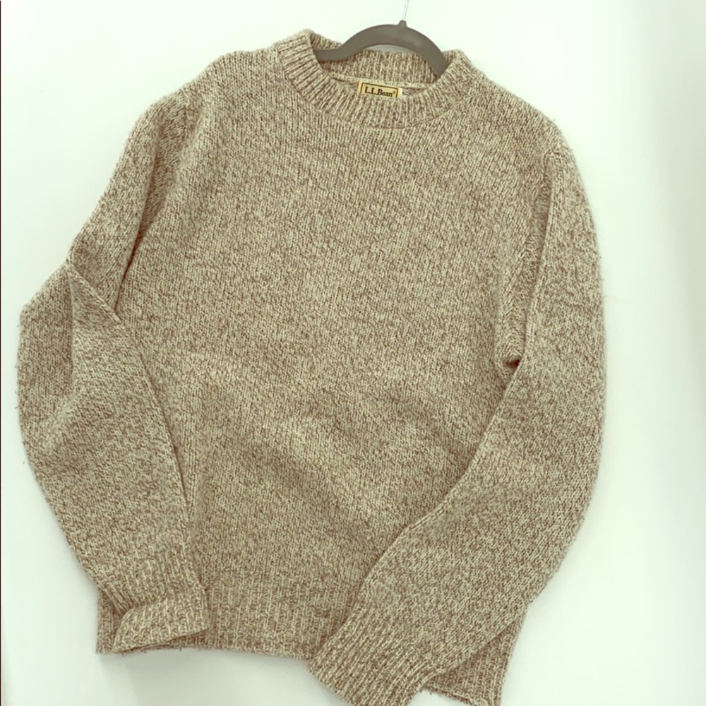 LL Bean Wool Blend Sweater Oatmeal Size L